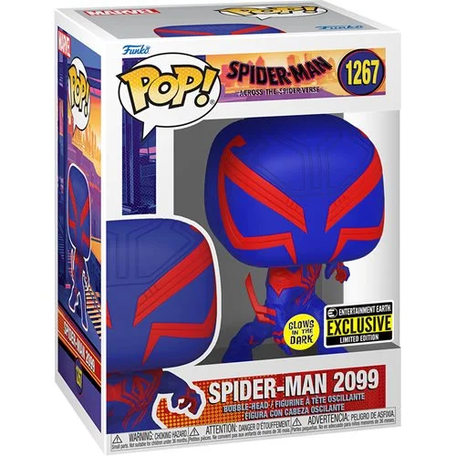 Spider-Man: Across the Spider-Verse Spider-Man 2099 Glow-in-the-Dark Pop! Vinyl Figure #1267 - Entertainment Earth Excl. - Image 3