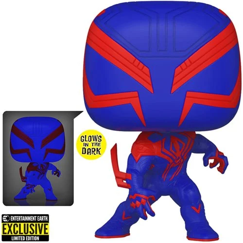Spider-Man: Across the Spider-Verse Spider-Man 2099 Glow-in-the-Dark Pop! Vinyl Figure #1267 - Entertainment Earth Excl. - Image 2